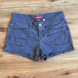 Grey Low Rise Mini Shorts